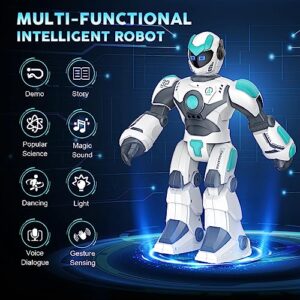 VATOS Remote Control Robot for Kids Extra Large, 15.4" Programmable RC Robot Toy with Sing Dance, Gesture Sensing & Voice Control Smart Robot, Rechargeable Robot for Toddler Boys Girls 3 4 5 6 8+