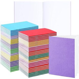 yeaqee 200 pcs pocket notebook bulk, 4 x 5.5 in, 40 pages, colorful travel journal set small pocket notebooks for kids blank memo mini sketchbook unlined notepads books 10 colors for students
