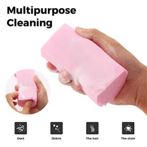 Jeymei 4-Pack Damp Clean Duster Sponge, Sponge Cleaning Brush, Duster for Cleaning Blinds, Glass, Baseboards, Vents, Railings, Mirrors, Window Track Grooves and Faucets Non-Scratch Sponges Pink