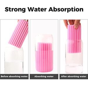 Jeymei 4-Pack Damp Clean Duster Sponge, Sponge Cleaning Brush, Duster for Cleaning Blinds, Glass, Baseboards, Vents, Railings, Mirrors, Window Track Grooves and Faucets Non-Scratch Sponges Pink