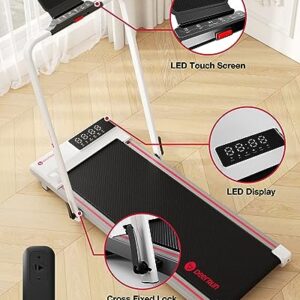 DeerRun Under Desk Treadmills for Home - Walking Pad - 2 in 1 Foldable Walking Treadmill - Portable Desk Treadmill for Small Space - Mini Folding Running Machine for Home Clearance