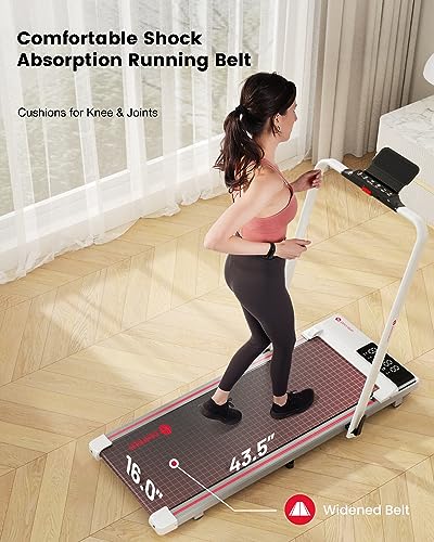 DeerRun Under Desk Treadmills for Home - Walking Pad - 2 in 1 Foldable Walking Treadmill - Portable Desk Treadmill for Small Space - Mini Folding Running Machine for Home Clearance