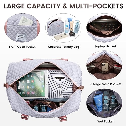 LOVEVOOK Travel Duffle Bag, Weekender Bags for Women with Shoe Compartment, Carry on Overnight Bag with Toiletry Bag, Gym Duffel Bag with Wet Pocket, Hospital Bags for Labor and Delivery