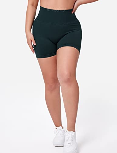 VOYJOY Women Workout Shorts 3.6" Scrunch Butt Lifting Gym Shorts Seamless Yoga Biker Shorts