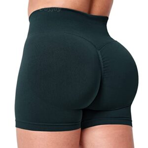 VOYJOY Women Workout Shorts 3.6" Scrunch Butt Lifting Gym Shorts Seamless Yoga Biker Shorts