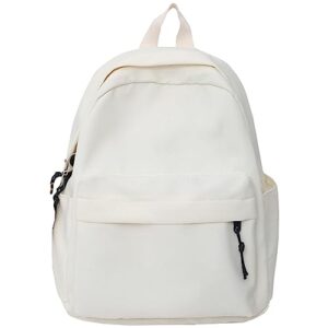besyiga nylon mini backpack white, 10l womens small travel bag with zipper pockets lightweight shoulder purse