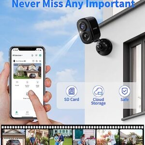 Security Cameras Wireless Outdoor, 1080P Outdoor Cameras for Home Security w/ Color Night Vision, AI/PIR Detection, 2-Way Audio, Cloud/SD, Weatherproof, Battery Powered WiFi Camera Outdoor Wireless