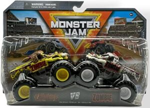 monster jam die-cast monster trucks, 1:64 scale, kids toys for ages 3 and up 2 pack series 24 (zombie vs zombie)