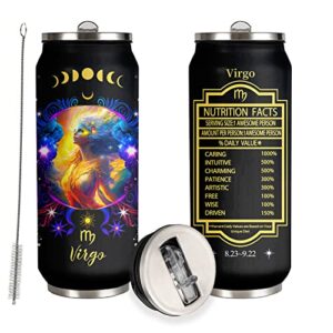 yopigot virgo constellation tumbler zodiac stainless steel tumbler men women astrology fans birthday gifts zodiac tumbler with straw lid coffee mugs car cup - 17 oz