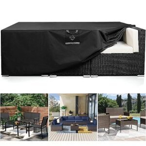 paswith outdoor patio furniture covers waterproof 600d strong tear resistant outdoor table covers, patio furniture covers windproof uv & fade resistant for outdoor furniture(126"l×63"w×28"h)