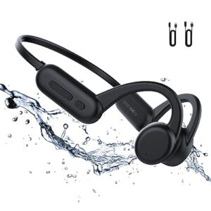 dsrva bone conduction swimming headphones ip68 waterproof bluetooth v5.2 built-in 32gb mp3 sports ultra light headphones for swimming running