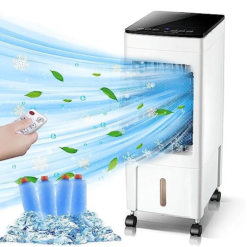 Portable Air Conditioners | 3-IN-1 Air Conditioner Portable for Room | Evaporative Air Cooler AC Unit Swamp Cooler | Portable AC Air Conditioner with Humidifier, Remote, 3 Speed, 8H Timer, Big 8L Tank