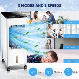 Portable Air Conditioners | 3-IN-1 Air Conditioner Portable for Room | Evaporative Air Cooler AC Unit Swamp Cooler | Portable AC Air Conditioner with Humidifier, Remote, 3 Speed, 8H Timer, Big 8L Tank