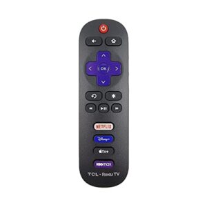 oem replacement remote control compatible with all tcl roku smart tvs【only works with tcl roku tv, not for roku stick and roku box】 (netflix/disney plus/apple tv+ / hbo max)