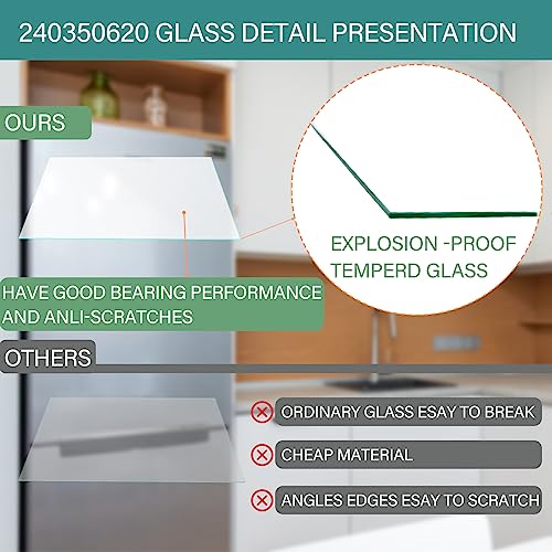 240350620 Glass Shelf 23.67in*16.14in Compatible with crosley, frigidaire, kelvinator, kenmore, white-westinghouse Refrigerator,Replaces PD00000513, 240350656, 240443904, 241711227, 891122, AP2115933