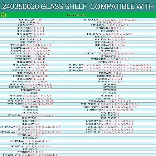 240350620 Glass Shelf 23.67in*16.14in Compatible with crosley, frigidaire, kelvinator, kenmore, white-westinghouse Refrigerator,Replaces PD00000513, 240350656, 240443904, 241711227, 891122, AP2115933