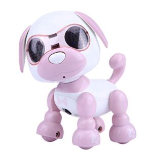 ritoeasysports smart kids interactive walking sound puppy, robot dog pet toy, led record educational gift robots (pink)