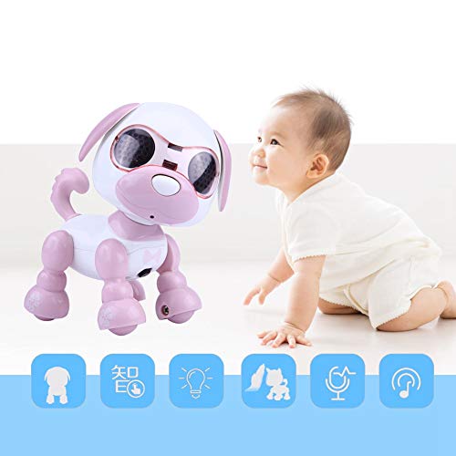 RiToEasysports Smart Kids Interactive Walking Sound Puppy, Robot Dog Pet Toy, LED Record Educational Gift Robots (Pink)