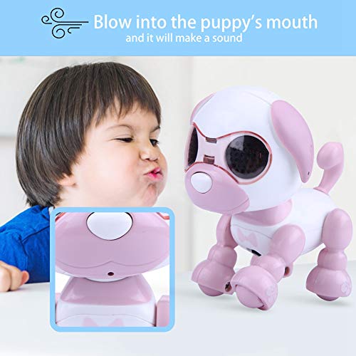 RiToEasysports Smart Kids Interactive Walking Sound Puppy, Robot Dog Pet Toy, LED Record Educational Gift Robots (Pink)