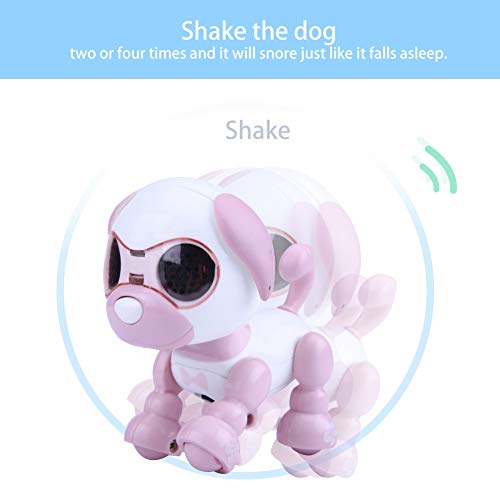 RiToEasysports Smart Kids Interactive Walking Sound Puppy, Robot Dog Pet Toy, LED Record Educational Gift Robots (Pink)