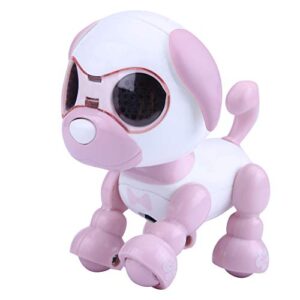 RiToEasysports Smart Kids Interactive Walking Sound Puppy, Robot Dog Pet Toy, LED Record Educational Gift Robots (Pink)