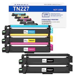 tn227bk/c/m/y high yield toner cartridge for brother tn227 tn-227 tn223 tn-223 for brother mfc-l3770cdw hl-l3290cdw mfc-l3750cdw mfc-l3710cw hl-l3210cw hl-l3230cdw hl-l3270cdw printer (5 packs)