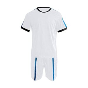 Resort Wear for Men 2023 Mens Shirt and Short Sets 2023 Spring/summer Menswear Short Combo Blue Set with Throwers Tool Gifts for Men Short Circuit Tshirt Muslim Clothing for Men Running Tights for Men