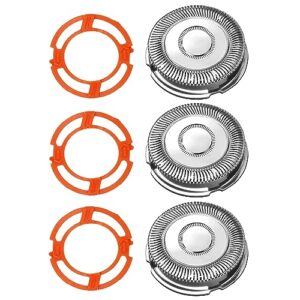 sh70 replacement blades for philips norelco series s7030 s7000 refills with blade retaining rings 3-pc pack.