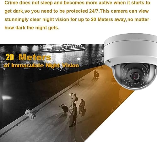 2MP Analog TVI AHD CCTV Vandal Dome Surveillance Security Camera, 2.8mm 100° Wide Viewing Angle, 1080P, 65ft Night Vision, Outdoor, Compatible with Swann/ANNKE/Hikvision DVR, Full Metal Housing