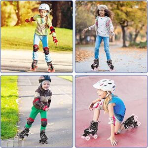 Nattork Girls Roller Skates for Kids Toddler, 4 Sizes Adjustable Rainbow Quad Skates with Light up Wheels,Best Gift for Boys Kids Beginners Indoor Outdoor S