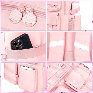 Laptop Backpack for Girls, Women College School Bookbag, 15.6" Cute Aesthetic Computer Water Resistant Anti Theft School Bags for Teens Girls Students - Pink