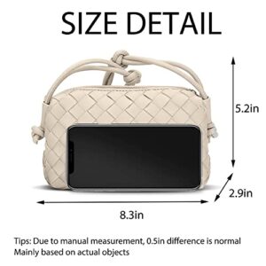 Small Crossbody Shoulder Bag for Women, Mini Camera Bag Card Holder Wallet Purse and Hand-Woven Handbags