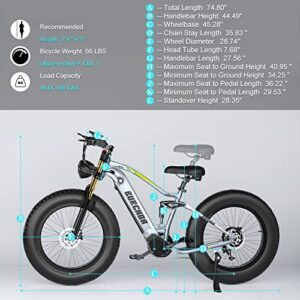 DAMSON Electric Bike 1000W Folding Ebike for Adult 48V 20AH Removable Battery 26"X4"Fat Tire up to 30MPH &75 Miles Long Range Off Road Beach Mountain Electric Bicycle with Dual Hydraulic Disc Brakes