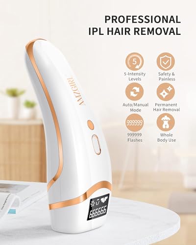 Laser Hair Removal for Women Permanent IPL Face Leg Arm Back Whole Body Hair Remover, 999,999 Flashes FDA Cleared Home Use Device