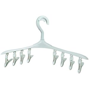 clothes drying hanger rack with 8 clips, sturdy windproof plastic laundry clip and drip drying hanger 360° rotatable hook for drying socks bras underwears baby clothes hats scarfs towels and gloves