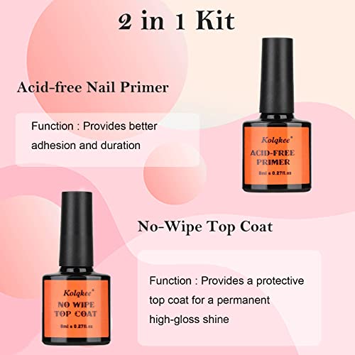 Acrylic Nail Kit with Nail Primer and Top Coat, Polymer Colored Acrylic Nail Powder for Acrylic Nail Extension Carving