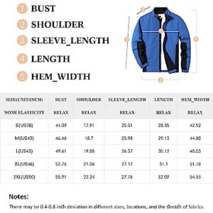 JMIERR Mens Lightweight Rain Jacket Casual Long Sleeve Active Windbreaker Golf Coats, US 46(XL) A Sky Blue