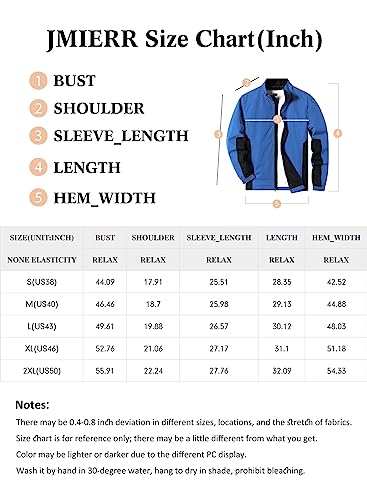 JMIERR Mens Lightweight Rain Jacket Casual Long Sleeve Active Windbreaker Golf Coats, US 46(XL) A Sky Blue