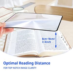 4Pcs Page Magnifying Sheet 3X Lightweight Optical Plastic Fresnel Lens Bookmark Flat Magnifier for The Elderly and People with Low Vision Reading Small Prints, Maps and Books