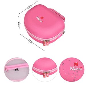 Mchoi Hard Carrying Case Suitable for Riwbox CT-7 Pink/for Jack CT-7S Cat Green 3.5mm/ for iClever IC-HS01 Bluetooth Wireless Over-Ear Headphones Headset for Kids Travel Protective Case, Case Only