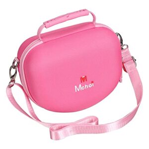 Mchoi Hard Carrying Case Suitable for Riwbox CT-7 Pink/for Jack CT-7S Cat Green 3.5mm/ for iClever IC-HS01 Bluetooth Wireless Over-Ear Headphones Headset for Kids Travel Protective Case, Case Only