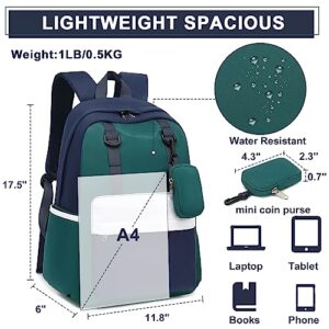 Bluboon Backpack for School Boys Girls Elementary Bookbag Kids Lightweight Casual Bags Sets with Small Coin Purse, 17 inch, fit 3-12