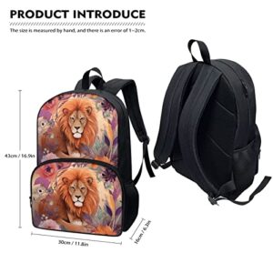 SYtrade 17-Inch Animal Print Backpack 3D Lion King Bag Boys Daypack Child Schoolbag