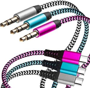 usb c to 3.5mm audio aux, [3pack/3ft] usb type c to 3.5mm headphone stereo cord car compatible with ipad pro 2018 google pixel 2 3 xl, samsung galaxy s21 s20 ultra note 20 10