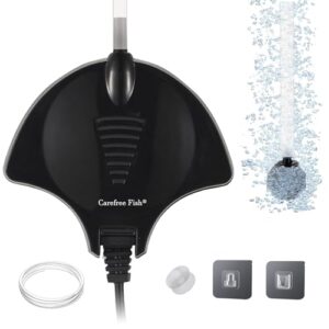 carefree fish manta ray 1.5w mini air pump with accessories tube and tiny air stone quiet aerator kit for fish tank 0.5-15 gallon fish bowl oxygen pump