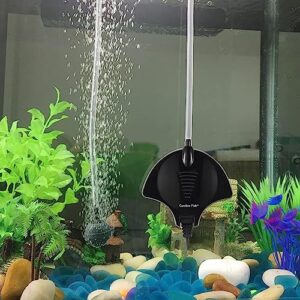 Carefree Fish Manta Ray 1.5W Mini Air Pump with Accessories Tube and Tiny Air Stone Quiet Aerator Kit for Fish Tank 0.5-15 Gallon Fish Bowl Oxygen Pump