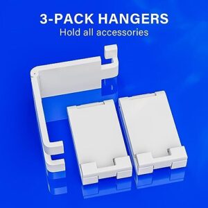 Gepicest PS5 Headset Holder Stand for Playstation 5 Console, Gaming Headset Hanger with Widen Hook for PS5 Controller, 3 Packs Gaming Headphones/Remote Accessories for Multi PS5 Stuff White