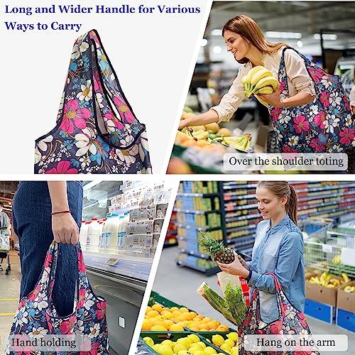 SWXIAN Reusable Grocery Bags, Reusable Shopping Bags Foldable, Machine Washable, Large Reusable Tote Bags (10 Pack)