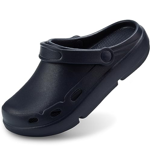 welltree Women's Garden Shoes Clogs Recovery Slide Sandals,Navy,US 10