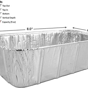 JHUS 50pans 1.5 lb (1 1/2) Disposable Foil Loaf Bread Pan Tin w/Clear Dome Lid Bread pans Baking sheet Baking supplies Cake pan Bread loaf Baking pan Kitchen set Bread pan Baking pans set Baking